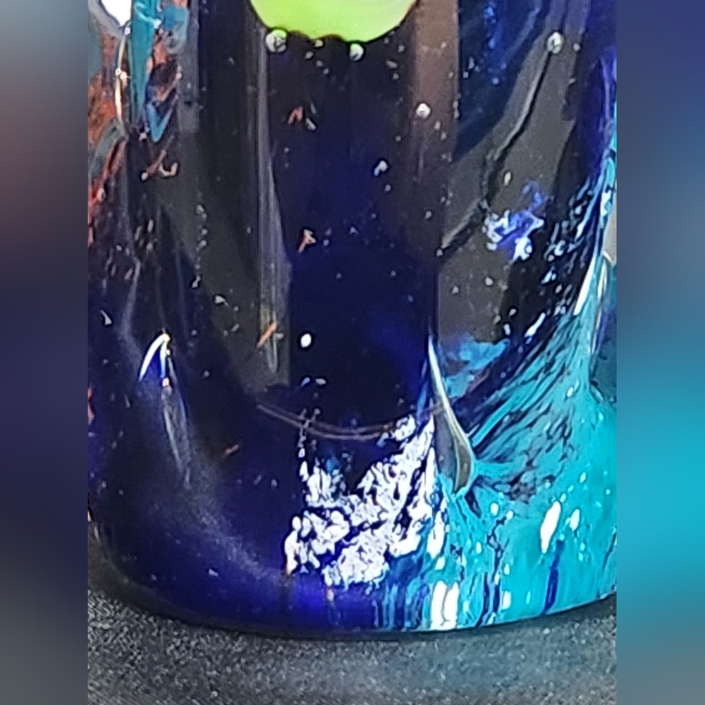 Tropical Art Glass Coral Reef And Fish Aquarium Bubbles Paperweight Decor Office - Picture 10 of 11